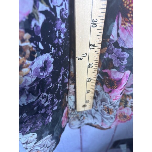 Adrianna Papell Dress Women Floral Print Fit Flare Sleeveless Neck Tie - Picture 10 of 13